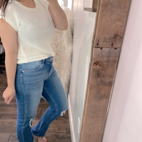 LOFT white knit sweater size small petites - Picture 3 of 6